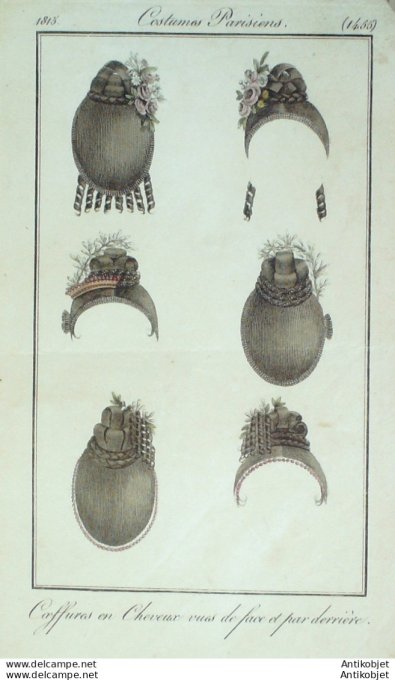 Costume Parisien 1815 # 1455 Coiffures en cheveux