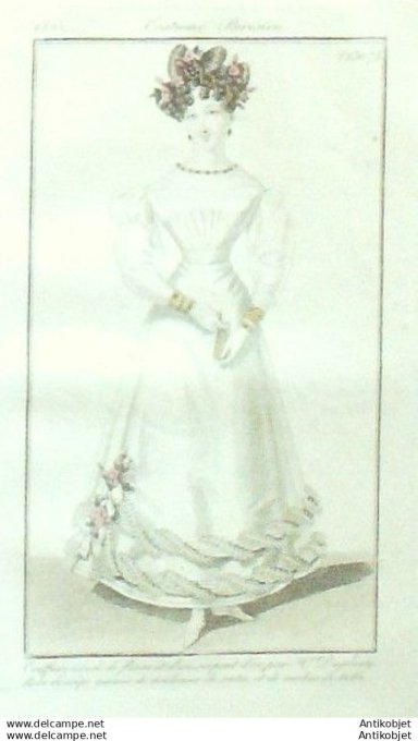 Gravure Mode Costume Parisien 1825 # 2307 (eau forte old Fashion plate