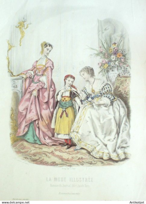 Gravure Mode illustree 1868 # 50 (Old Fashion plate)