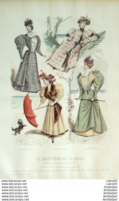 Gravure Mode Le Moniteur 1894 # 22 (Old Fashion plate)