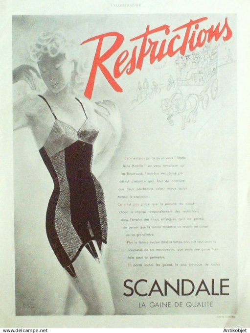 Publicité Lingerie Scandale 1933