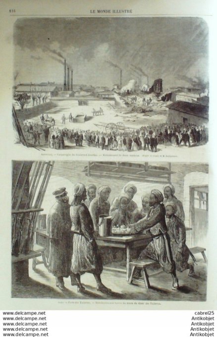 Le Monde illustré 1870 n°671 Neuilly (92) Skating Club Marseille (13) Eboulement De Maisons
