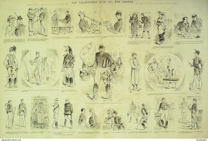 La Caricature 1880 #   3 Nana Les plaisirs de l'hiver Robida Draner Négro Trick