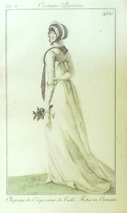 Costume Parisien 1803 an 11 # 462 (eau forte) Fichu en cravate