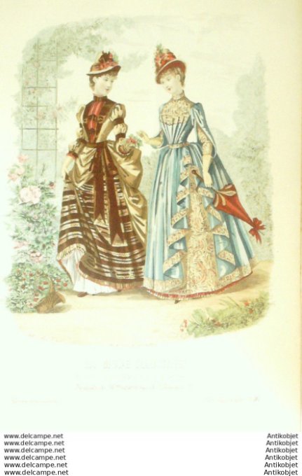 Gravure Mode illustree 1886 # 16 (Old Fashion plate)