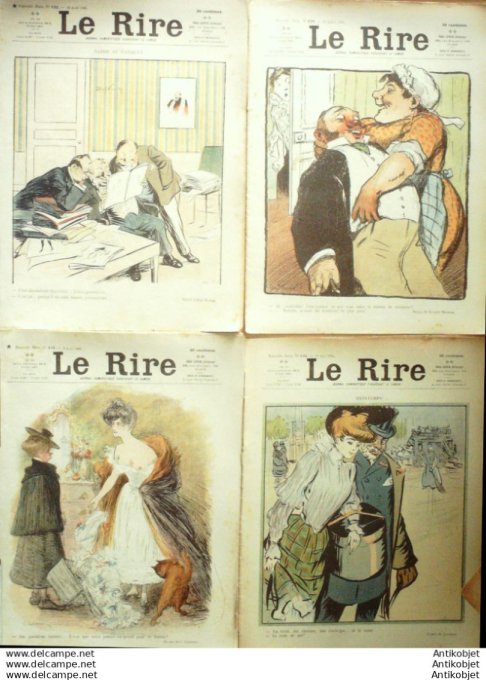 Le Rire 1905 lot 4 revues Iribe Meunier Burret Villemot Roubille Leandre Losques Poulbot