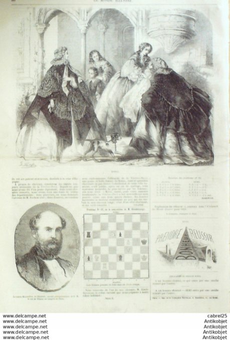 Le Monde illustré 1859 n° 94 Italie Turin Torrès Espagne Napoléon Etats-Unis Texas Galveston