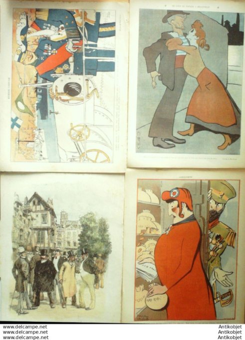 Le Rire 1905 lot 4 revues Iribe Meunier Burret Villemot Roubille Leandre Losques Poulbot