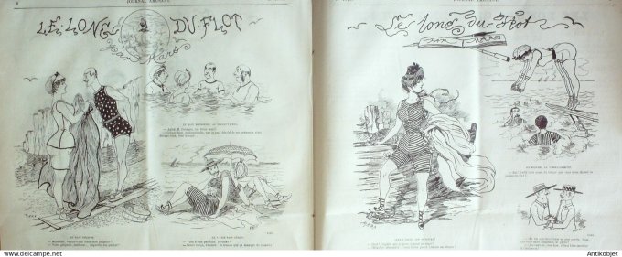 Le Journal Amusant 1885 # 1510 Etudes maritimes L'ancienne marine et la nouvelle par Leonnec