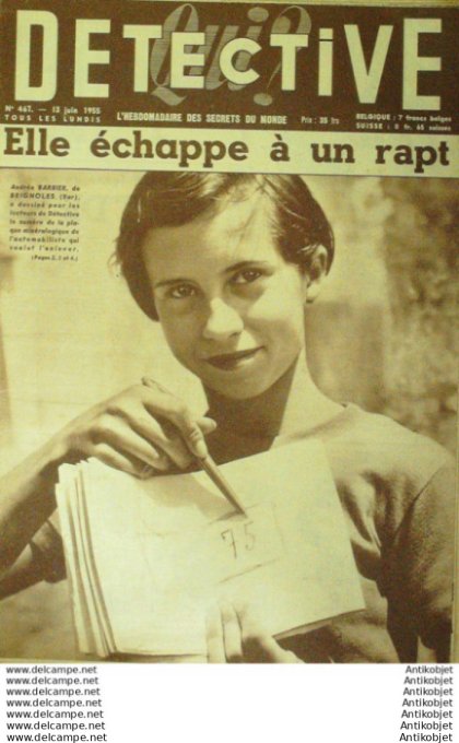 Détective 1955 # 467 Orange Brignoles St-Raphaël Serrigny Montfort-l'Amaury