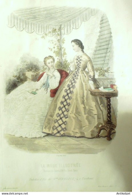 Gravure Mode illustree 1863 # 25 (Old Fashion plate)