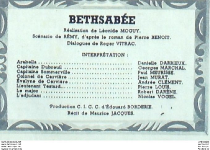 Bethsabée Danielle Darrieux nicolas Vogel Paul Meurisse