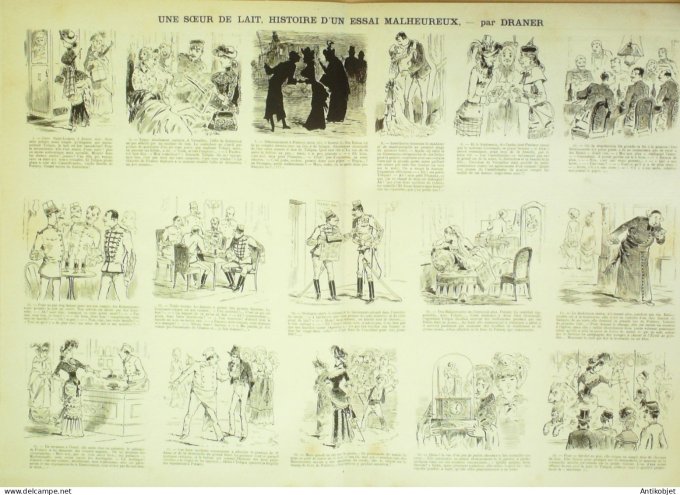 La Caricature 1883 #162 Une soeur de lait essai malheureux Draner Caran d'Ache Trock