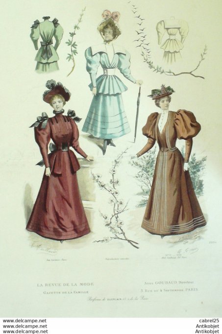 Gravure de mode Revue de la mode Gazette 1894 n°11