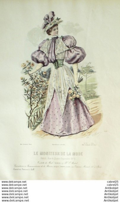 Gravure Mode Le Moniteur 1894 # 25 (Old Fashion plate)