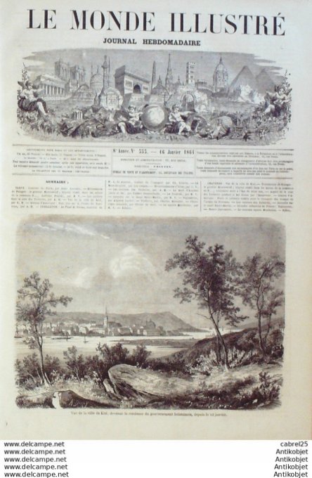 Le Monde illustré 1864 n°353 Kiel Canal St Martin Japon Tandoucvk Ile De Java