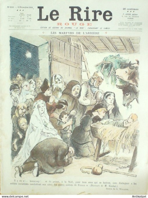 Le Rire Rouge 1916-12-30 # 111 Journal humoristique Ed.Originale Martyrs