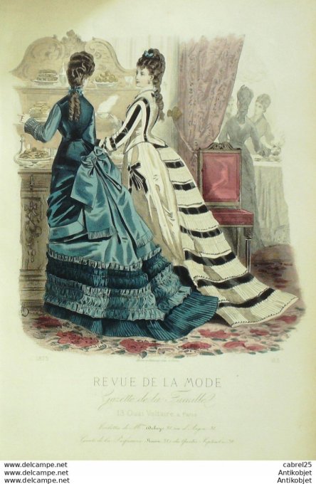 Gravure de mode Revue de la mode Gazette 1875 n°163 (Maison Duboys)