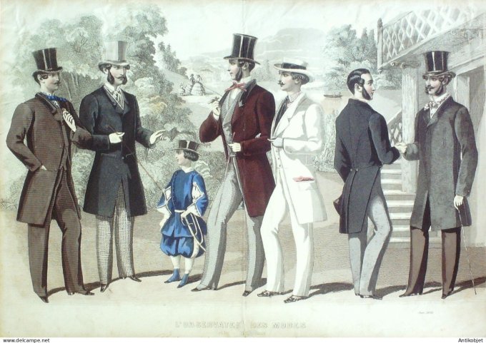 Gravure Mode Le Coupeur 1858- 6 (Old Fashion plate) Rare