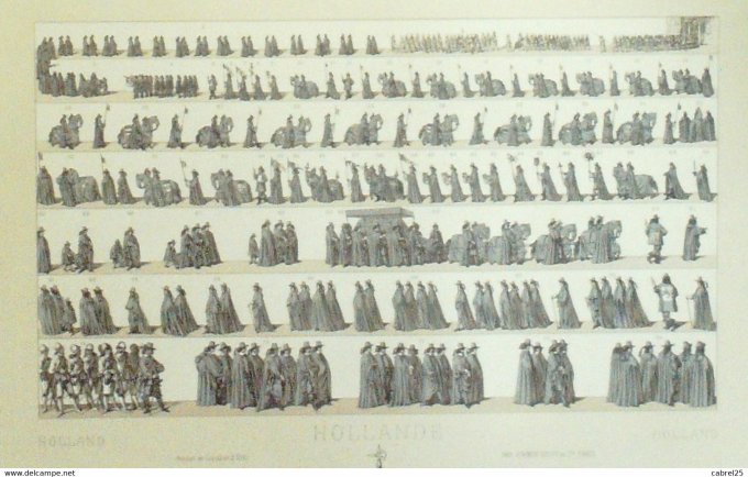 Pays-Bas Funérailles du Prince Chevalier tambour gorgerin héraut d'armes