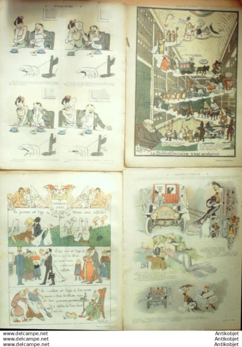 Le Rire 1906 lot 4 revues Hermann Villemot Balluriau Leandre Delaw Barcet Mirande Losques