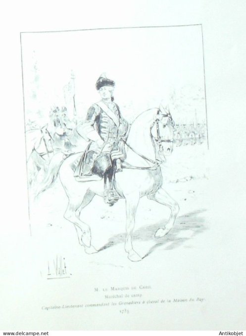 Maréchal de camp grenadier à cheval en 1735 signé Louis Vallet