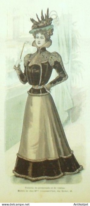 La Mode illustrée journal 1897 n° 49 Toilette de promenade