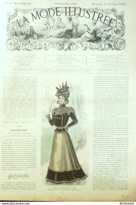 La Mode illustrée journal 1897 n° 49 Toilette de promenade