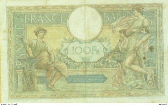 Billet Banque de France 100 francs Luc Olivier Merson Grands Cartouches C.7=4=1925 TTB