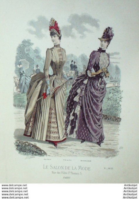 Gravure Mode Salon 1885 #  771 (Old Fashion plate)