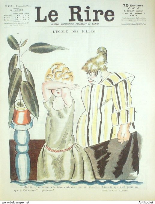 Le Rire 1922-11- 4 # 196 Journal humoristique Ed.Originale Depart de Lolc