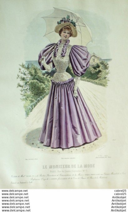 Gravure Mode Le Moniteur 1894 # 28 (Old Fashion plate)