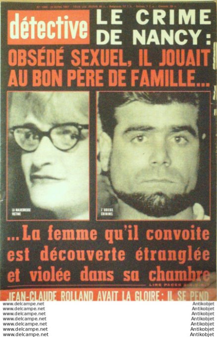 Détective 1967 # 1086 Roscoff Maubeuge Perpignan Georges Bonnet  Nancy