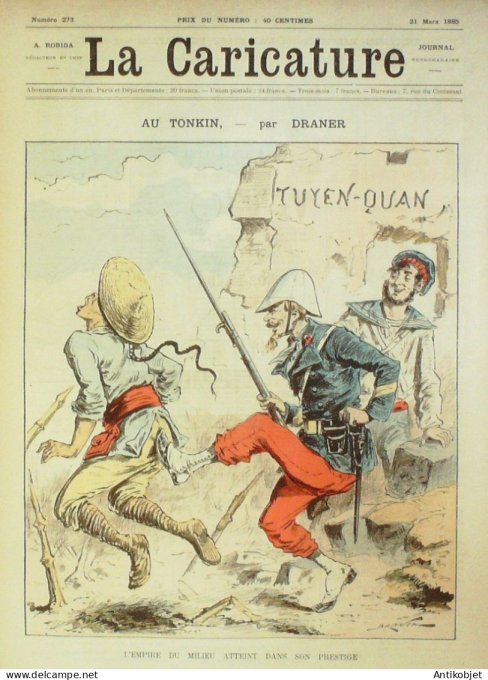 La Caricature 1885 #273 Tonkin Draner Gino De Neuville par Luque Cirque Menier Job