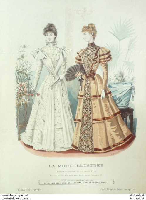 Gravure Mode illustree 1897 # 13 (Old Fashion plate) rare