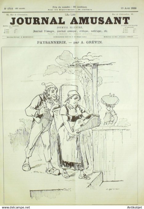 Le Journal Amusant 1889 # 1719 Theatre Le Prince soleil par Henriot