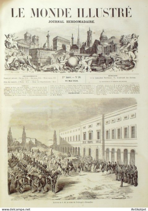 Le Monde illustré 1858 n° 58 Havre (76) Avignon (84) Bonifacio (20) Veldès en Carniole Dôle (39)