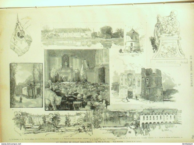 Le Monde illustré 1884 n°1421 Bruxelles St-Omer (62) Juilly (77) Genève Tonkin Hong-Hoa