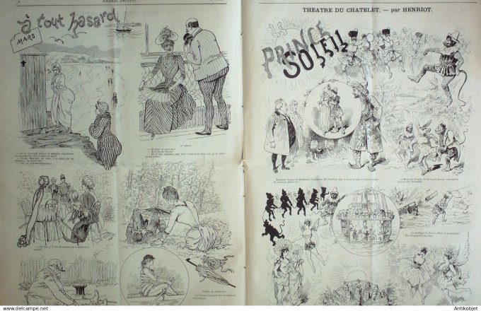 Le Journal Amusant 1889 # 1719 Theatre Le Prince soleil par Henriot