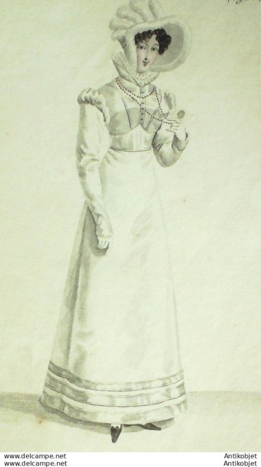 Costume Parisien 1821 # 1956 Robe de cahemire garnie