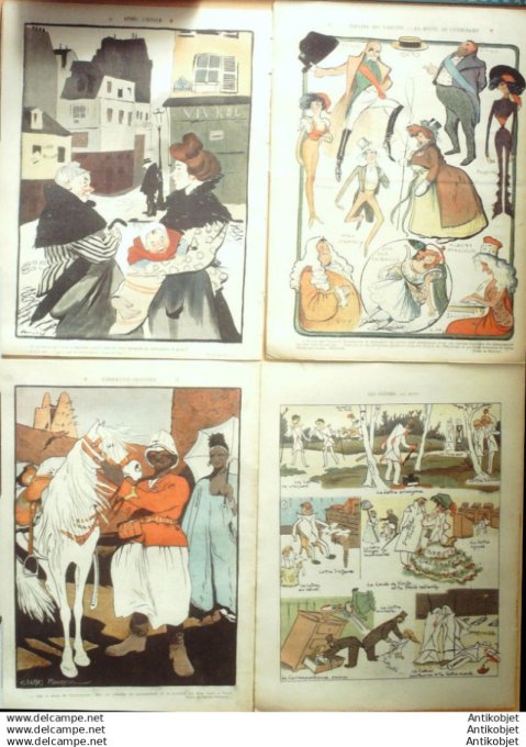 Le Rire 1907 lot 4 revues Carlegle Esquius Flores Monvel Welluc Huard Portalez Leandre