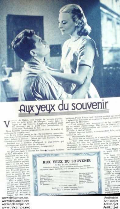 Aux yeux du souvenir Miche Lemorgan Jean Marais Jacques Sernas