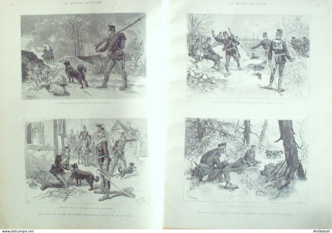 Le Monde illustré 1886 n°1555 Viet-Nam Hanoi Paul Bert Chiens de guerre