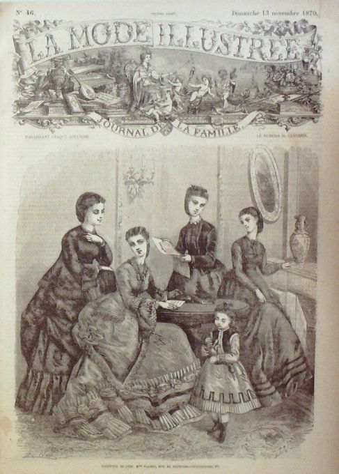 Journal Mode illustrée 1870 # 46 Toilettes d'hiver