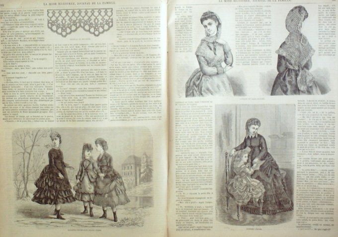 Journal Mode illustrée 1870 # 46 Toilettes d'hiver