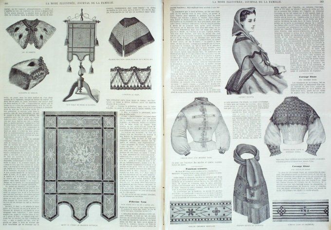Journal Mode illustrée 1864 # 46 Toilettes d'hiver fillettes 