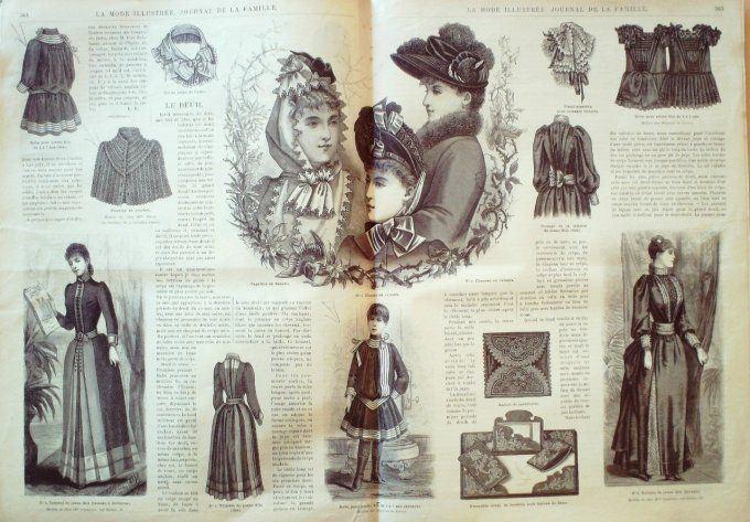 Journal Mode illustrée 1888 # 46 Chapeaux d'hiver