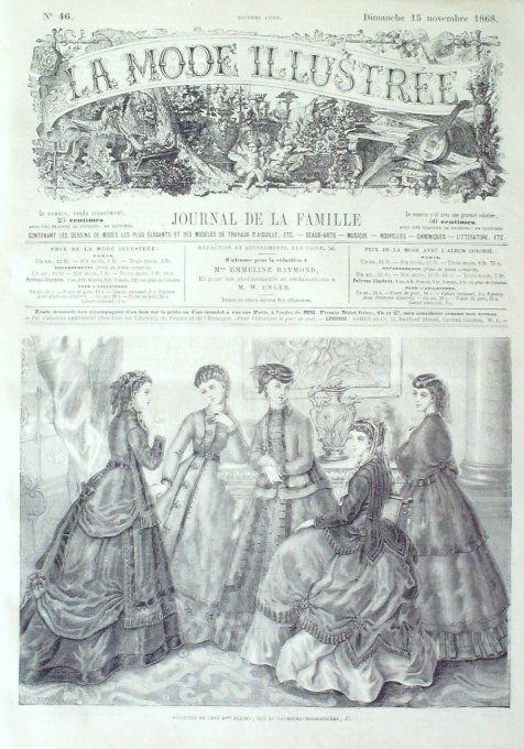 Journal Mode illustrée 1868 # 46 Toilettes d'intérieur