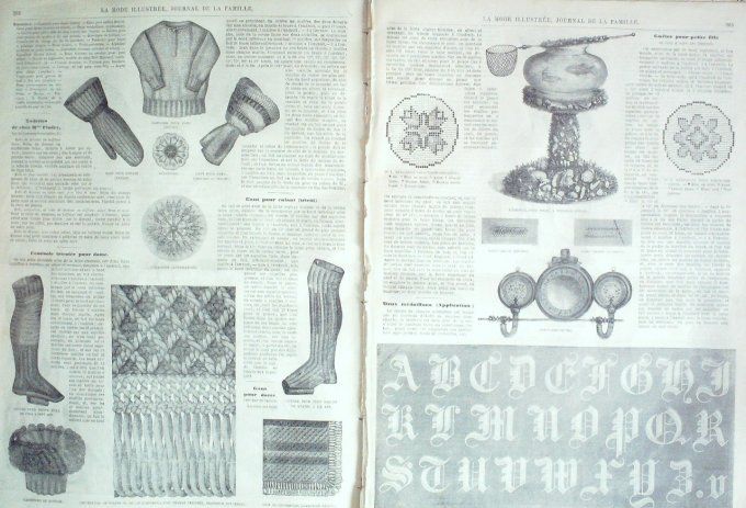 Journal Mode illustrée 1868 # 46 Toilettes d'intérieur