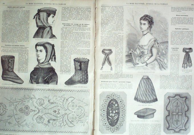 Journal Mode illustrée 1868 # 46 Toilettes d'intérieur